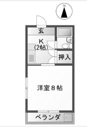 ニューサープラス和(1K/2階)の間取り写真