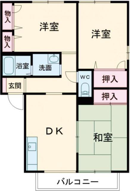 ディアスM B(3DK/1階)の間取り写真