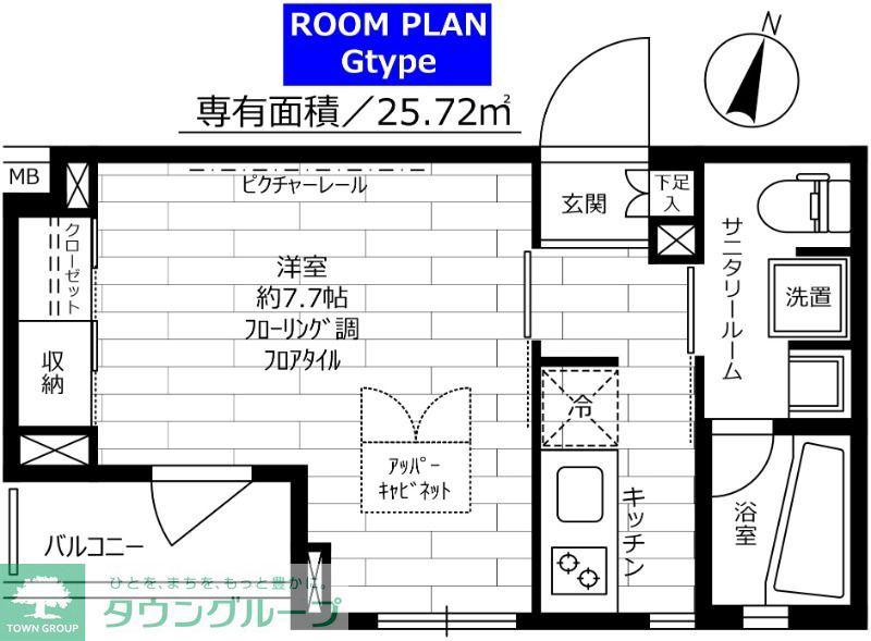 ステージグランデ世田谷上野毛アジールコート(1K/2階)の間取り写真