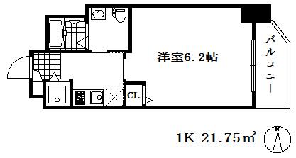 ファーストフィオーレ神戸元町(1K/9階)の間取り写真