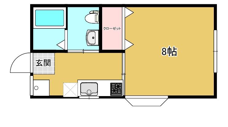 第一日東ハイツ(1K/2階)の間取り写真