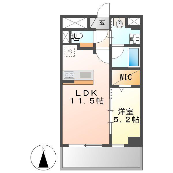 アリエッタNAGOYA(1LDK/4階)の間取り写真