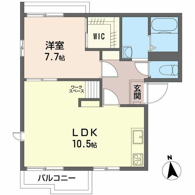飯塚ハイツD(1LDK/2階)の間取り写真