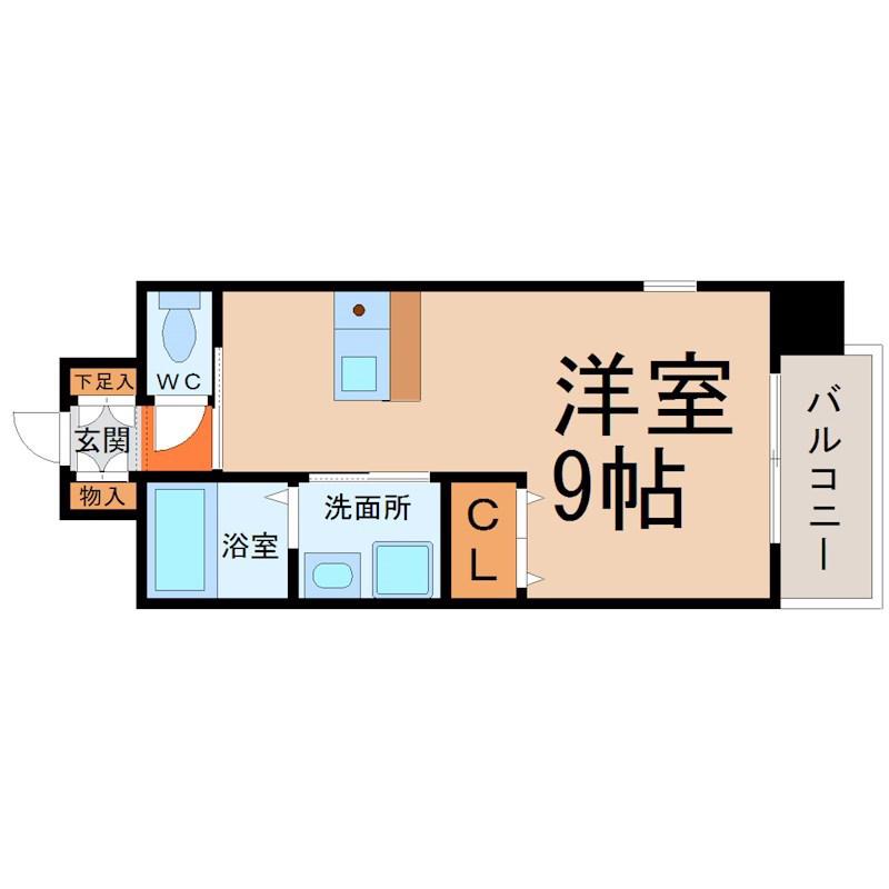 プレサンス鶴舞駅前ブリリアント(1K/7階)の間取り写真