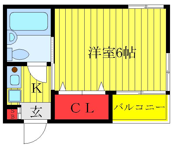 メゾンエイ(1K/2階)の間取り写真