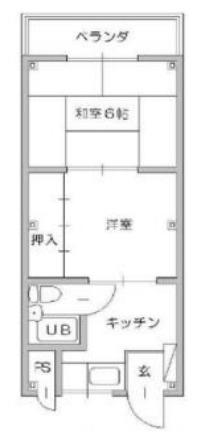 ブルースカイハイツ新森(2K/3階)の間取り写真