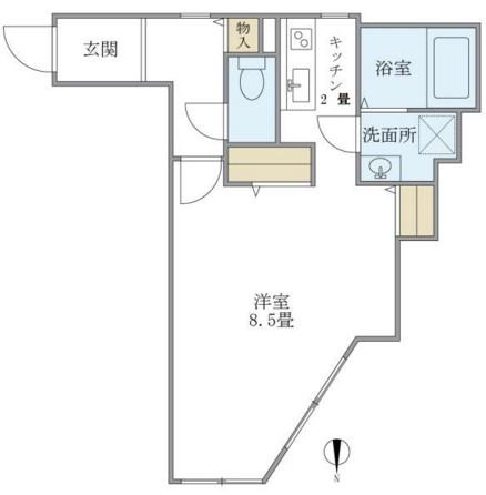 モデュロール上落合(1K/1階)の間取り写真