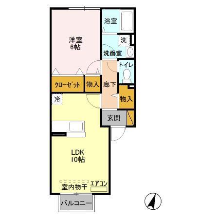 AP-TOM(1LDK/2階)の間取り写真