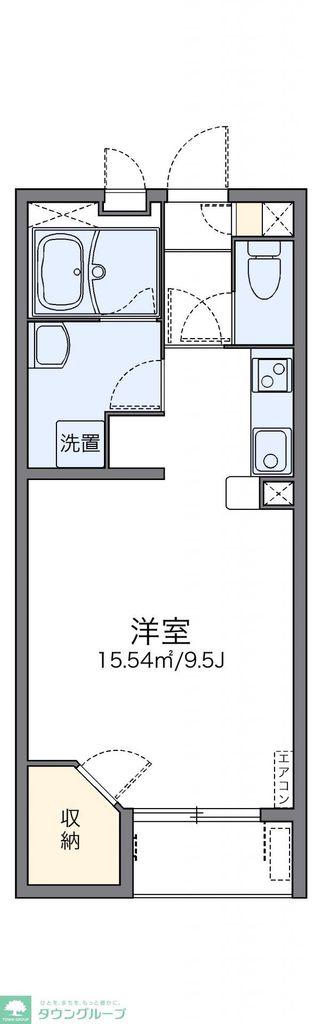 レオネクストウエストPα(1K/2階)の間取り写真