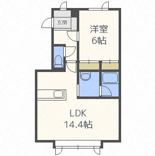 セレーノII(1LDK/1階)の間取り写真