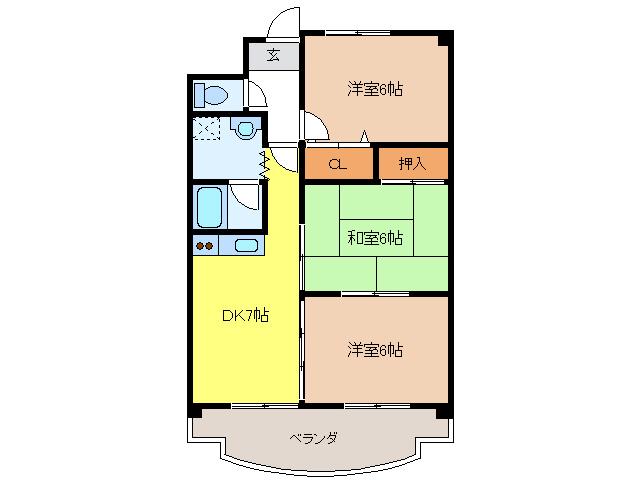 アクシス12(3DK/3階)の間取り写真