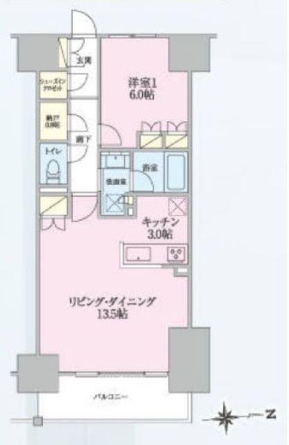 トラープランド翠命館(1LDK/11階)の間取り写真