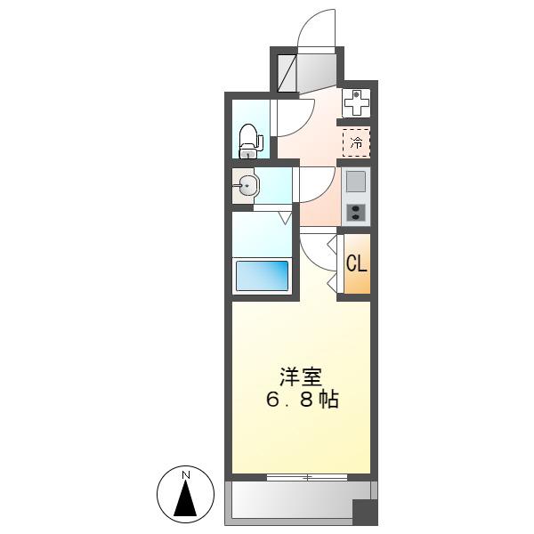 インプルーブ鶴舞(1K/2階)の間取り写真