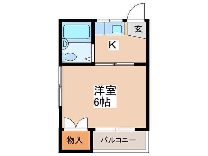 キャトル・モンド(1K/2階)の間取り写真