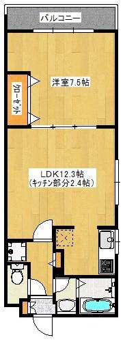 かがりび(1LDK/3階)の間取り写真