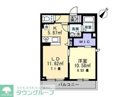 SCENEII(1LDK/1階)の間取り写真