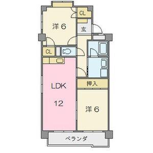メゾンドCELINE(2LDK/3階)の間取り写真