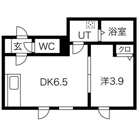 ラ・ヴィータ琴似(1DK/3階)の間取り写真
