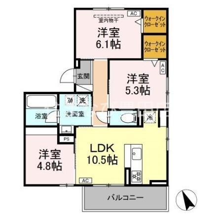 SORGENTE(3LDK/2階)の間取り写真