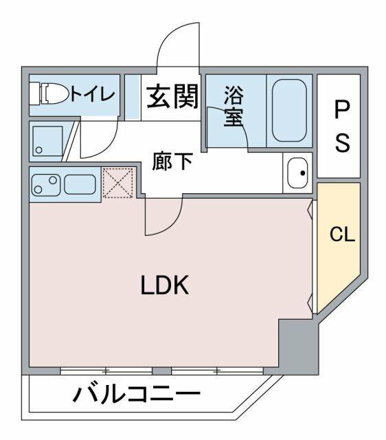 ユタカマンション(ワンルーム/3階)の間取り写真