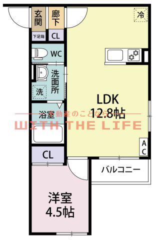 LE COCON江戸屋敷(1LDK/1階)の間取り写真