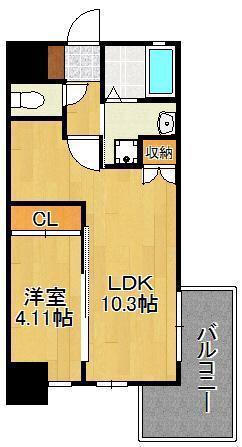 PROTOCITYTOBATA(1LDK/7階)の間取り写真