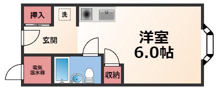 アリタマンション長瀬(ワンルーム/4階)の間取り写真