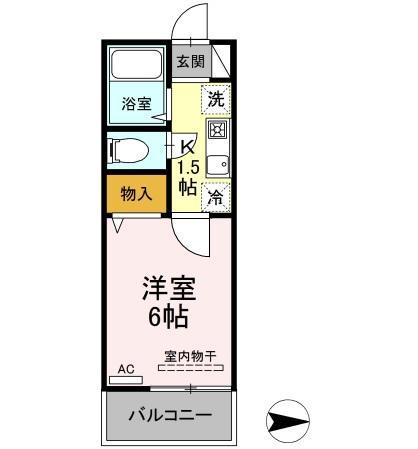 ハイツサワダ(1K/2階)の間取り写真