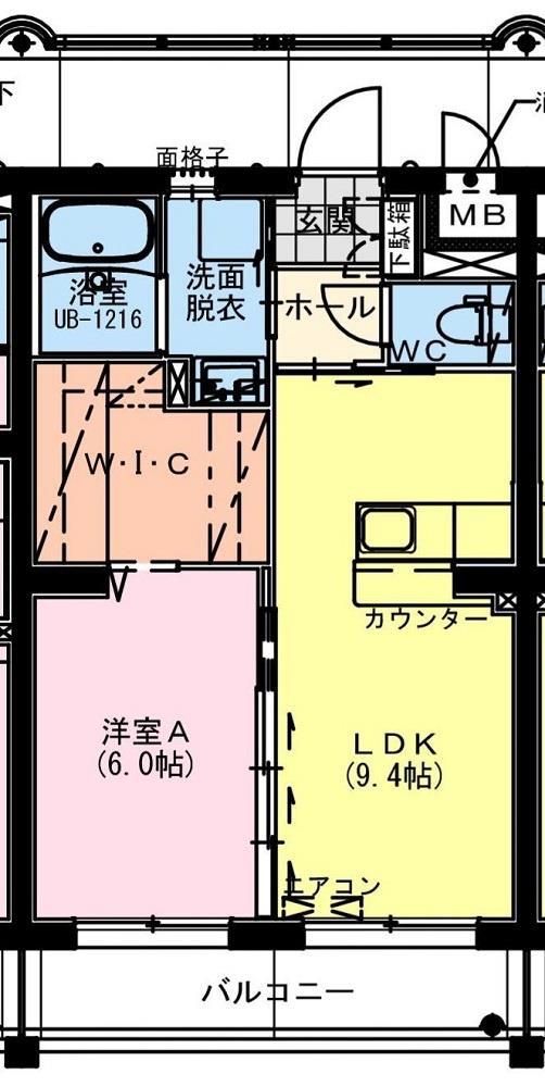 ビビッド アルコバレーノ(1LDK/2階)の間取り写真