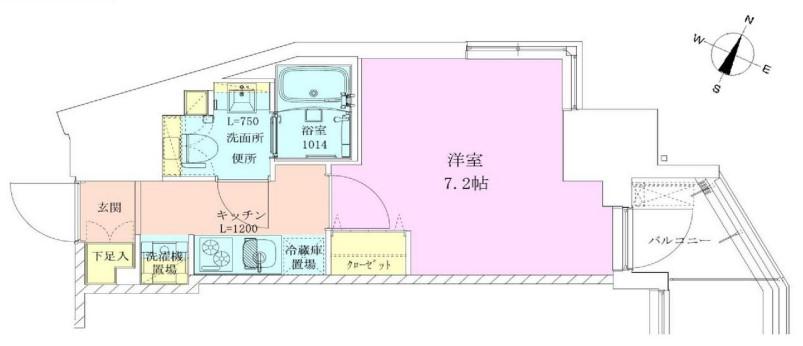 赤坂レジデンス壱番館(1K/9階)の間取り写真