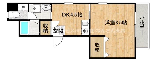 COZYCOURT(1DK/8階)の間取り写真