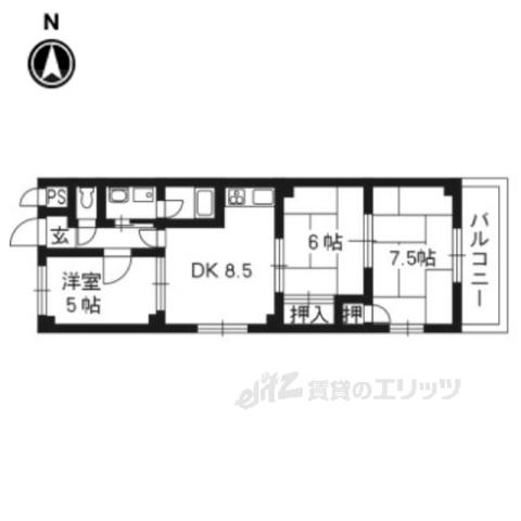 エクセル山崎(3DK/3階)の間取り写真