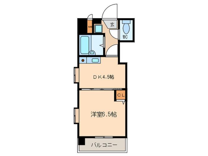 フェリス城西(1DK/5階)の間取り写真