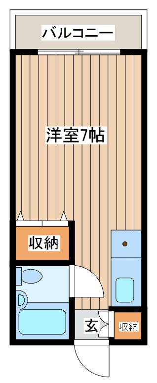 アネックス武蔵台(ワンルーム/3階)の間取り写真