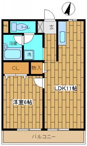 ユアーキャッスル(1LDK/3階)の間取り写真