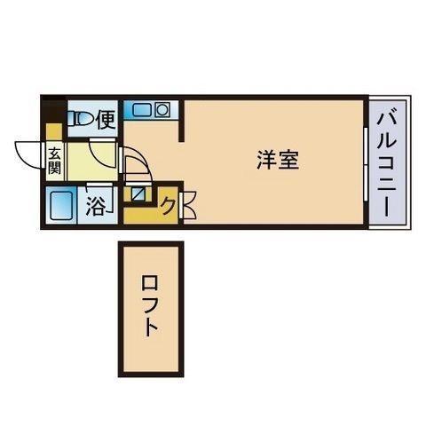OKAVILLAちくしの10TH(ワンルーム/1階)の間取り写真