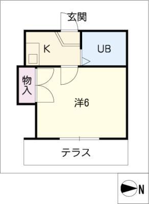 ポートハイム(1K/1階)の間取り写真