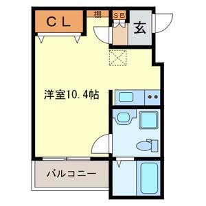 CHAMBRE HIDEMI II(ワンルーム/2階)の間取り写真