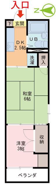 中野マンション(2DK/2階)の間取り写真