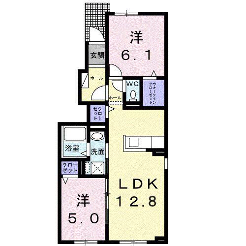 ナナカマド桜木(2LDK/1階)の間取り写真
