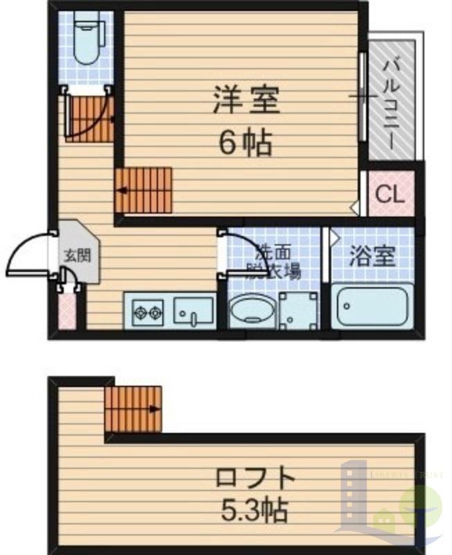 カレッジヒルズ瑞光(1K/2階)の間取り写真
