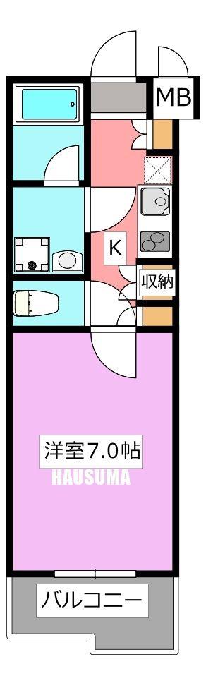 ルーブル板橋泉町壱番館(1K/3階)の間取り写真