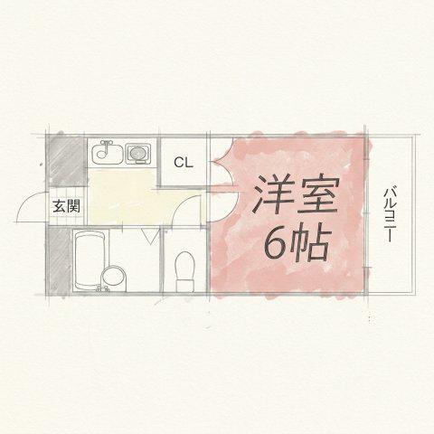 サンティール太子橋駅前(1K/4階)の間取り写真