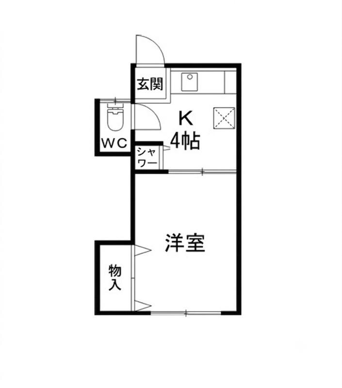 荒川荘(1K/1階)の間取り写真