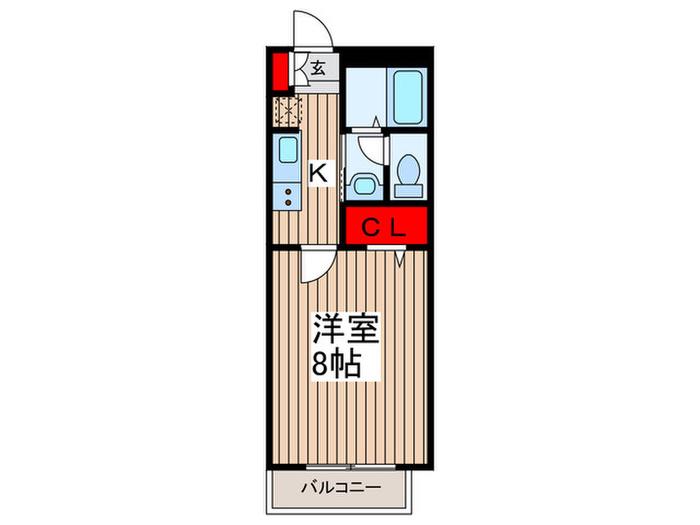 アパートメントK-Ⅰ(1K/2階)の間取り写真
