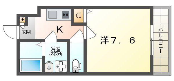 MAX VILLA(1K/2階)の間取り写真