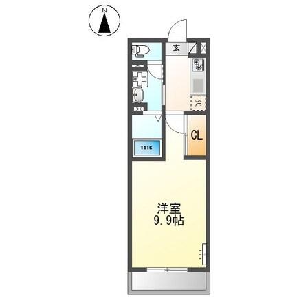 FOREST HILL(1K/2階)の間取り写真