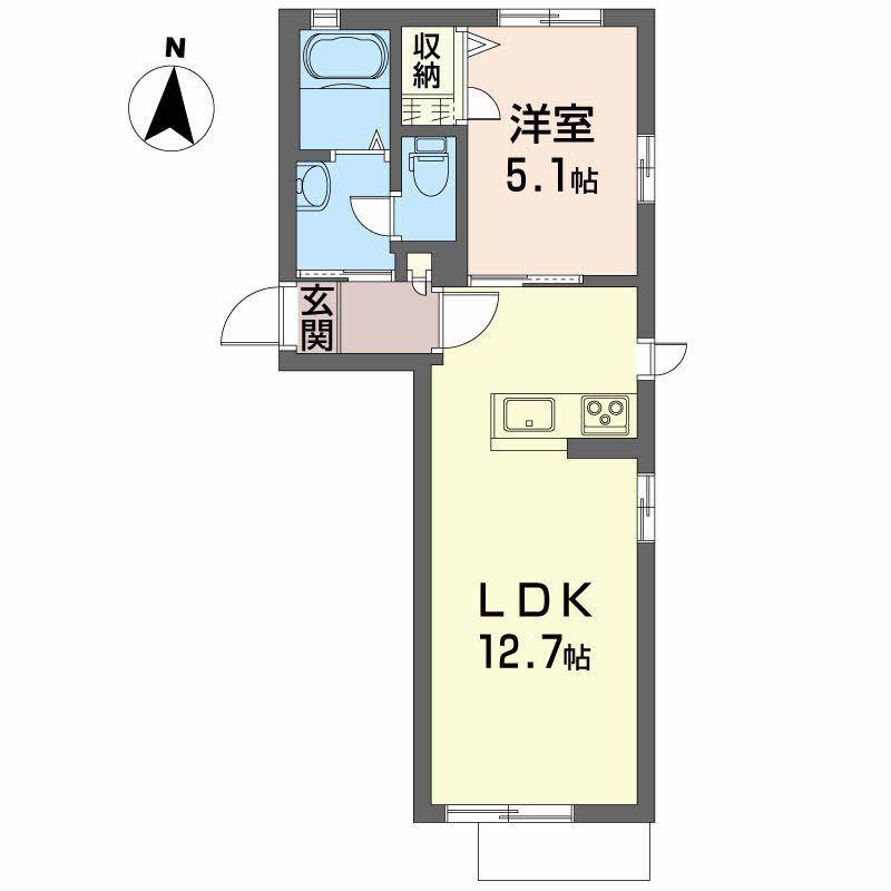 シャーメゾン プレミアス(1LDK/1階)の間取り写真