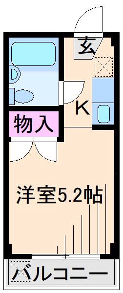 コスモ綱島(1K/2階)の間取り写真