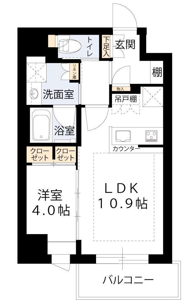 アーバネックス天満橋サウス(1LDK/5階)の間取り写真